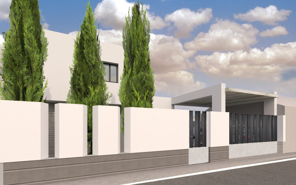 Perspectiva Frontal con Cerramiento